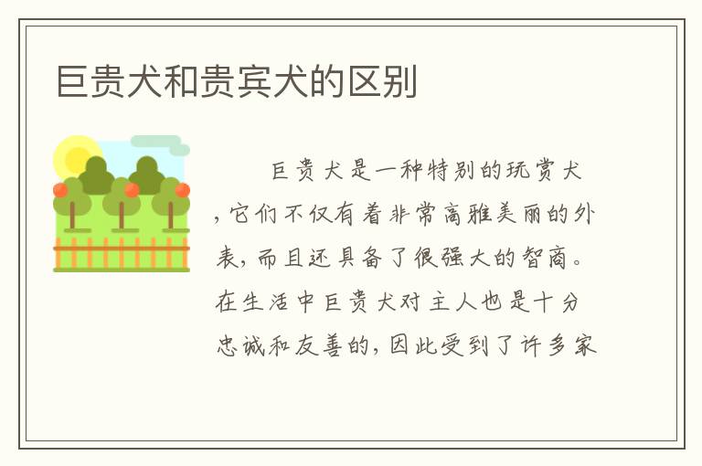 巨贵犬和贵宾犬的区别