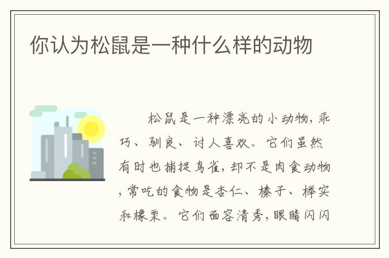 你认为松鼠是一种什么样的动物